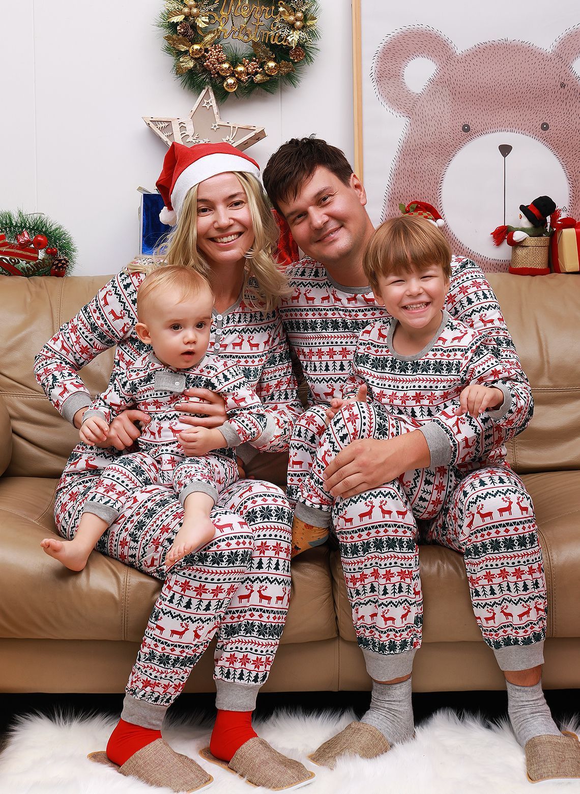 Plaid Patchwork Christmas Outfits for Families