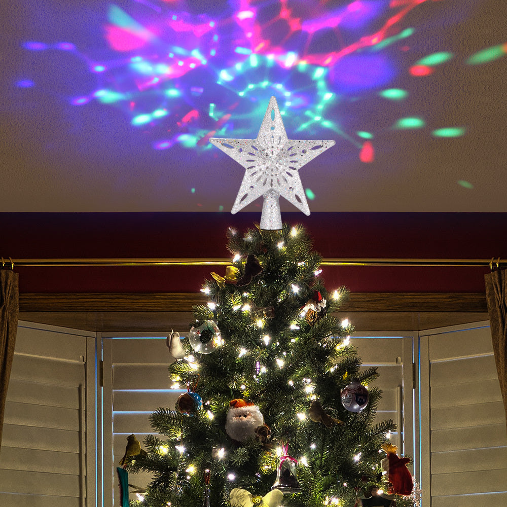 LED Star Snowflake Tree Top Projector