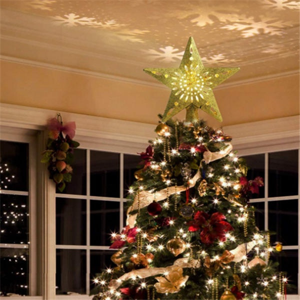 LED Star Snowflake Tree Top Projector