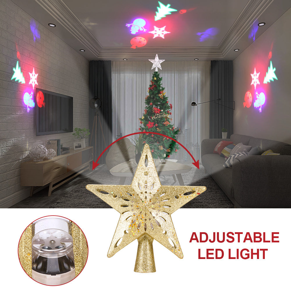 LED Star Snowflake Tree Top Projector