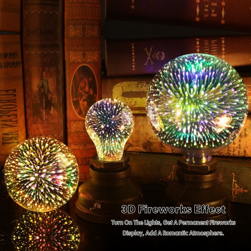 3D Feuerwerk Weihnachtsglühbirnen
