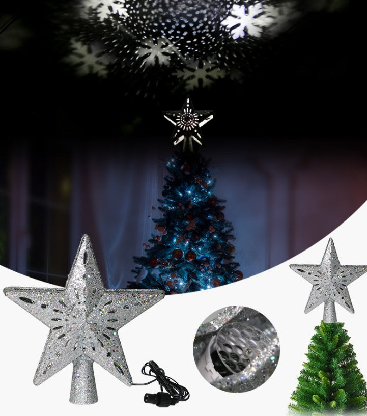 LED Star Snowflake Tree Top Projector