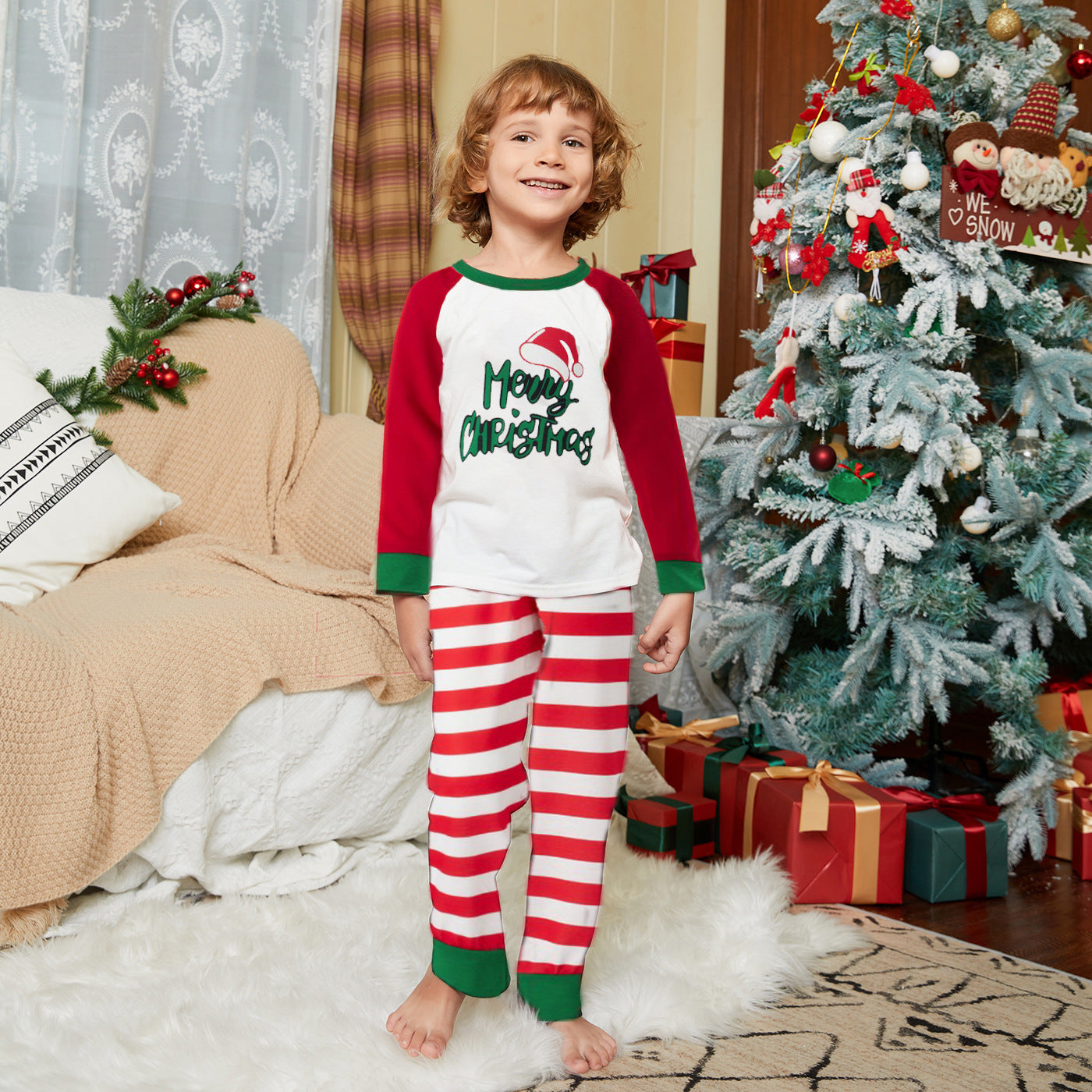 Matching Striped Christmas Pajamas